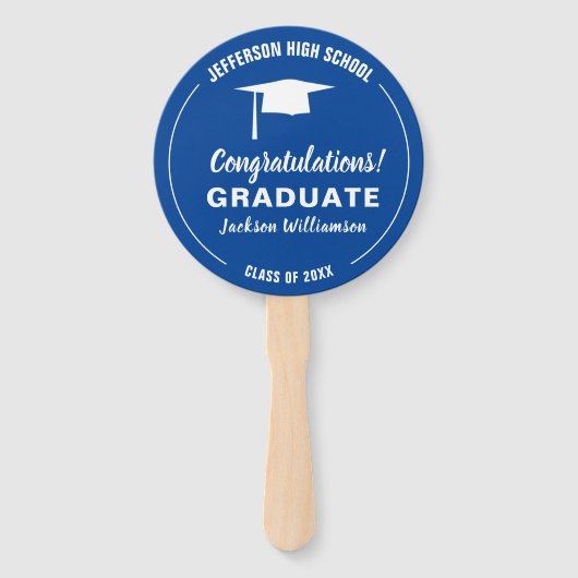 Afstuderen voor je schoolkleur Afstuderen Foto Handwaaier (Voorkant)