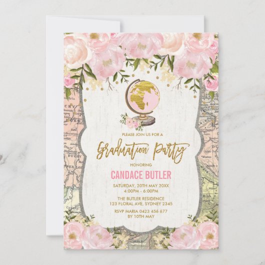 Afstuderen voor  kaartreizen kaart (Voorkant)