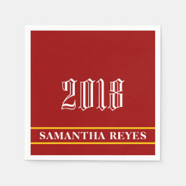 Afstuderen voor kardinaal goud en witte/aangepaste servet