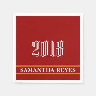 Afstuderen voor kardinaal goud en witte/aangepaste servet