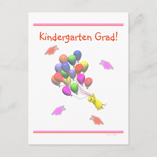 Afstuderen voor kinderen in de luiers en ballonnen aankondigingskaart (Voorkant)