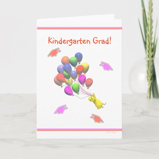 Afstuderen voor kinderen in de luiers en ballonnen kaart (Voorkant)