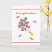 Afstuderen voor kinderen in de luiers en ballonnen kaart (Gele Bloem)