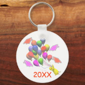 Afstuderen voor kinderen in de luiers en ballonnen sleutelhanger (Voorkant)