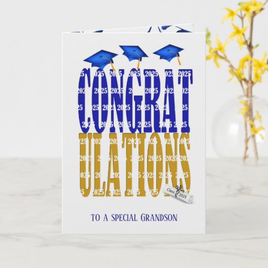 afstuderen voor kleinzoon 2025 kaart (Gele Bloem)