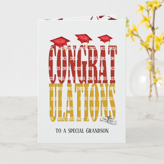 afstuderen voor kleinzoon 2025 kaart (Gele Bloem)