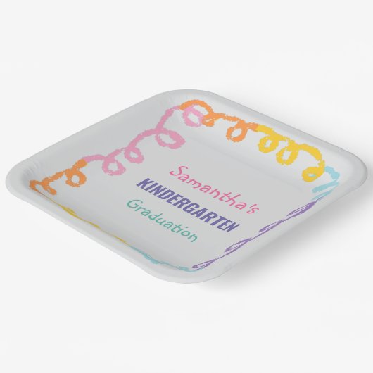 Afstuderen voor kleuterschool papieren bordje (Gebogen)