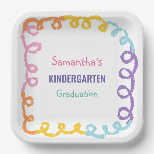 Afstuderen voor kleuterschool papieren bordje (Voorkant)