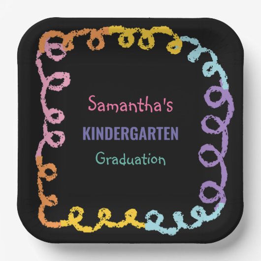 Afstuderen voor kleuterschool papieren bordje (Voorkant)