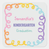 Afstuderen voor kleuterschool vierkante sticker (Voorkant)