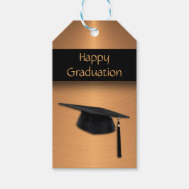 Afstuderen voor kopermetaal cadeaulabel