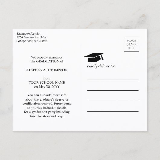 Afstuderen voor lassen en lassen aankondigingskaart (Achterkant)