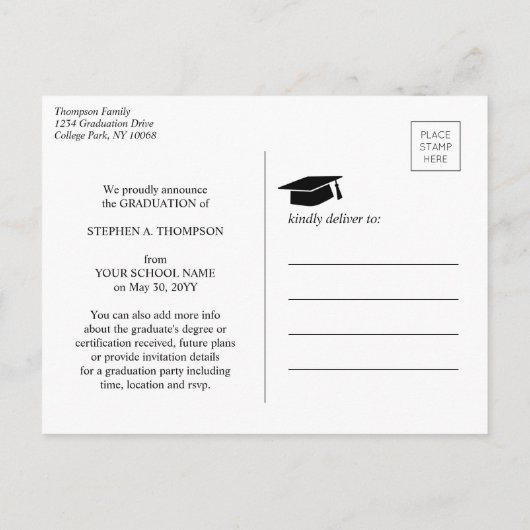 Afstuderen voor lassen en lassen aankondigingskaart (Achterkant)