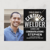 Afstuderen voor lassen en lassen aankondigingskaart (Voorkant)