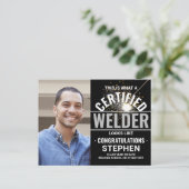 Afstuderen voor lassen en lassen aankondigingskaart (Staand voorkant)