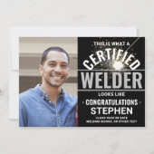 Afstuderen voor lassen en lassen kaart (Voorkant)