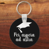 Afstuderen voor Latijn citaat per aspera en astra Sleutelhanger (Voorkant)