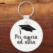 Afstuderen voor Latijn citaat per aspera en astra Sleutelhanger (Voorkant)