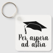 Afstuderen voor Latijn citaat per aspera en astra Sleutelhanger (Voorkant)