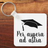 Afstuderen voor Latijn citaat per aspera en astra Sleutelhanger (Voorkant)