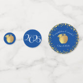 Afstuderen voor lerarenopleiding blauw goud confetti (Achterkanten)