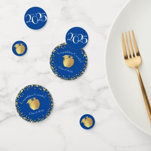Afstuderen voor lerarenopleiding blauw goud confetti (Groep)