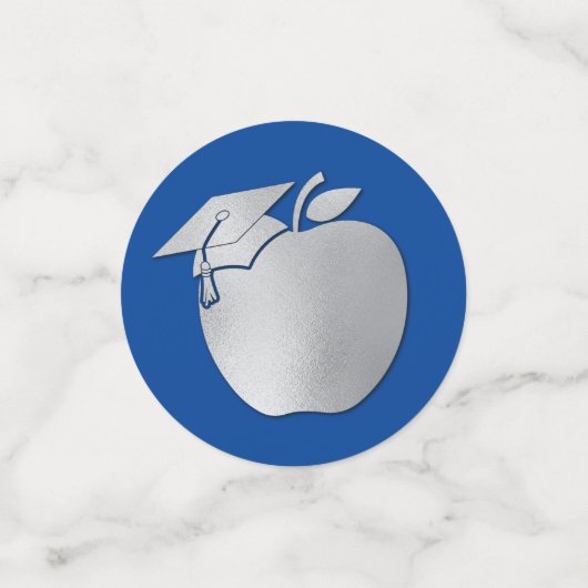 Afstuderen voor lerarenopleiding Blue Silver Confetti (Kleine voorkant)