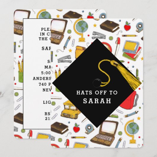 Afstuderen voor lerarenopleiding kaart (Voorkant / Achterkant)