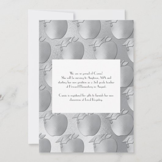 Afstuderen voor lerarenopleiding Navy Blue Silver  Kaart (Achterkant)