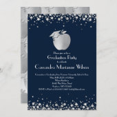 Afstuderen voor lerarenopleiding Navy Blue Silver Kaart (Voorkant / Achterkant)