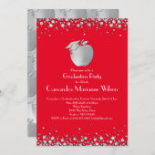 Afstuderen voor lerarenopleiding Red Silver Kaart (Voorkant / Achterkant)