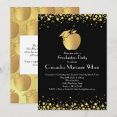 Afstuderen voor lerarenopleiding zwart goud kaart (Voorkant / Achterkant)