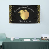 Afstuderen voor lerarenopleiding zwart goud spandoek (Beurs)