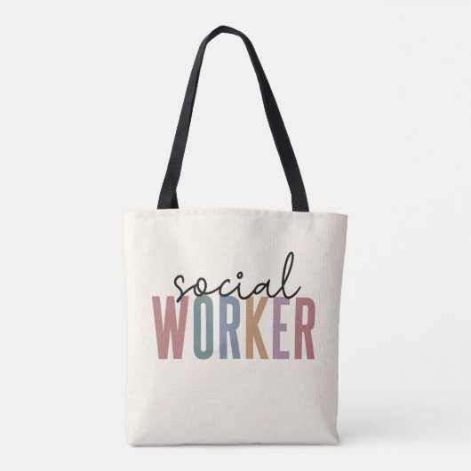 Afstuderen voor maatschappelijk werkers tote bag (Achterkant)