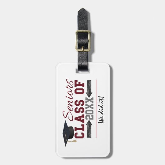 Afstuderen voor marijn en grijze Typografie Bagagelabel (Voorkant verticaal)