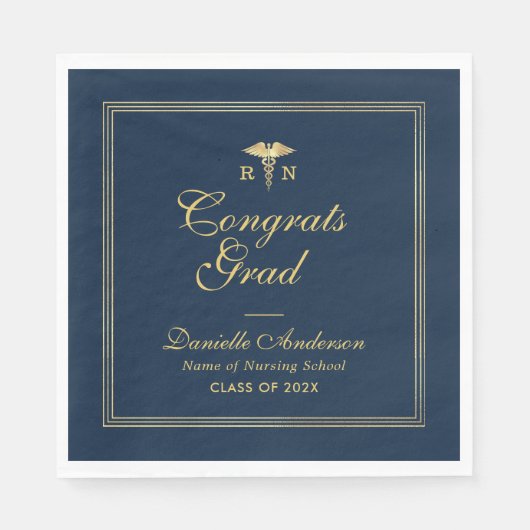 afstuderen voor marine- en goudverpleging servet (Voorkant)