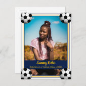 Afstuderen voor marinescheepvaart en goud aankondigingskaart (Voorkant / Achterkant)