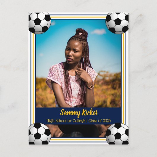 Afstuderen voor marinescheepvaart en goud aankondigingskaart (Voorkant)