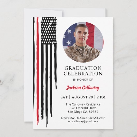 Afstuderen voor mariniersopleiding, militaire vlag kaart (Voorkant)