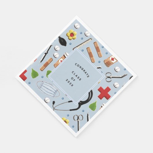 Afstuderen voor medisch arts of verpleegkundige servet (Hoek)