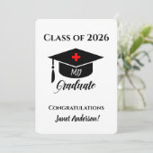 Afstuderen voor medische arts kaart (Staand voorkant)