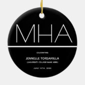 Afstuderen voor MHA-graad behouden Keramisch Ornament (Achterkant)