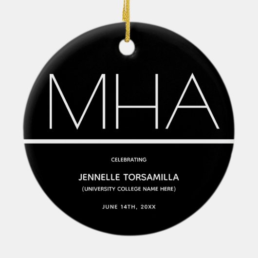 Afstuderen voor MHA-graad behouden Keramisch Ornament (Achterkant)