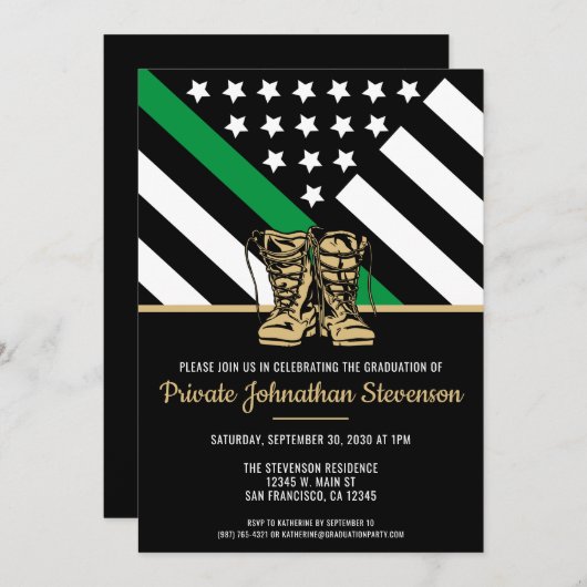 Afstuderen voor militaire basisopleiding kaart (Voorkant / Achterkant)