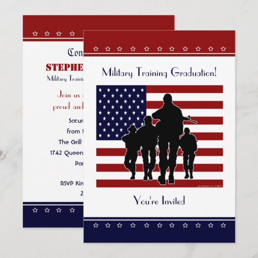 Afstuderen voor militaire opleiding - Uitnodiging  (Voorkant / Achterkant)
