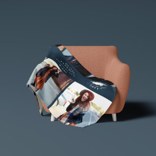 Afstuderen voor modern blauw marinescript met meer fleece deken