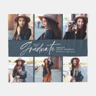 Afstuderen voor modern blauw marinescript met meer fleece deken