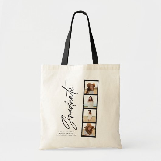 Afstuderen voor modern fotocollage filmscript tote bag (Voorkant)