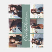 Afstuderen voor modern, modern, sage-groen script fleece deken (Voorkant)