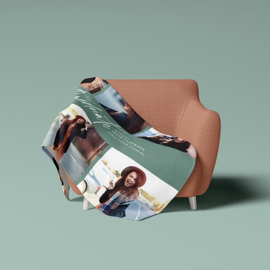 Afstuderen voor modern, modern, sage-groen script fleece deken